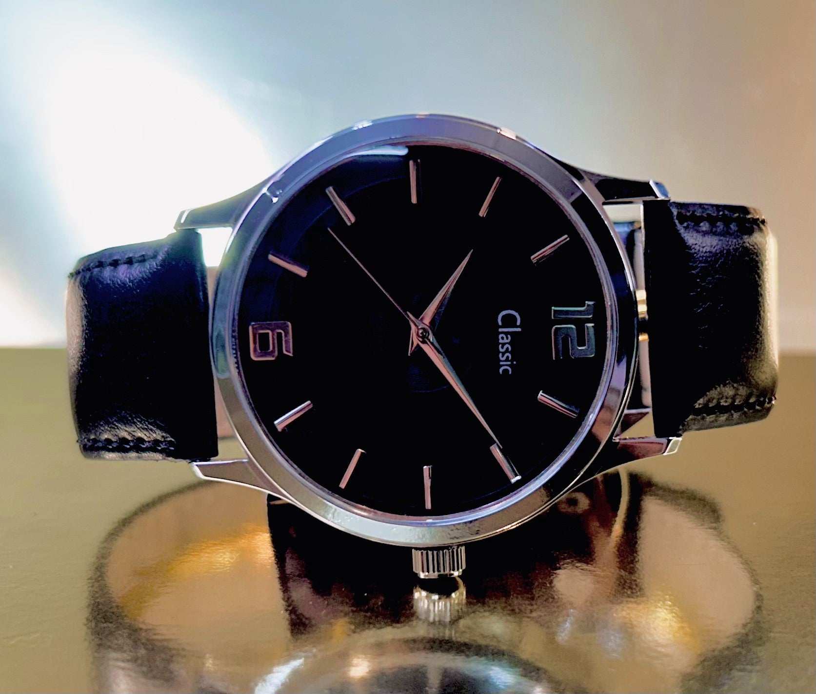 Classic Stealth Analog Black dial Wrist Watch with Black Strap for Men