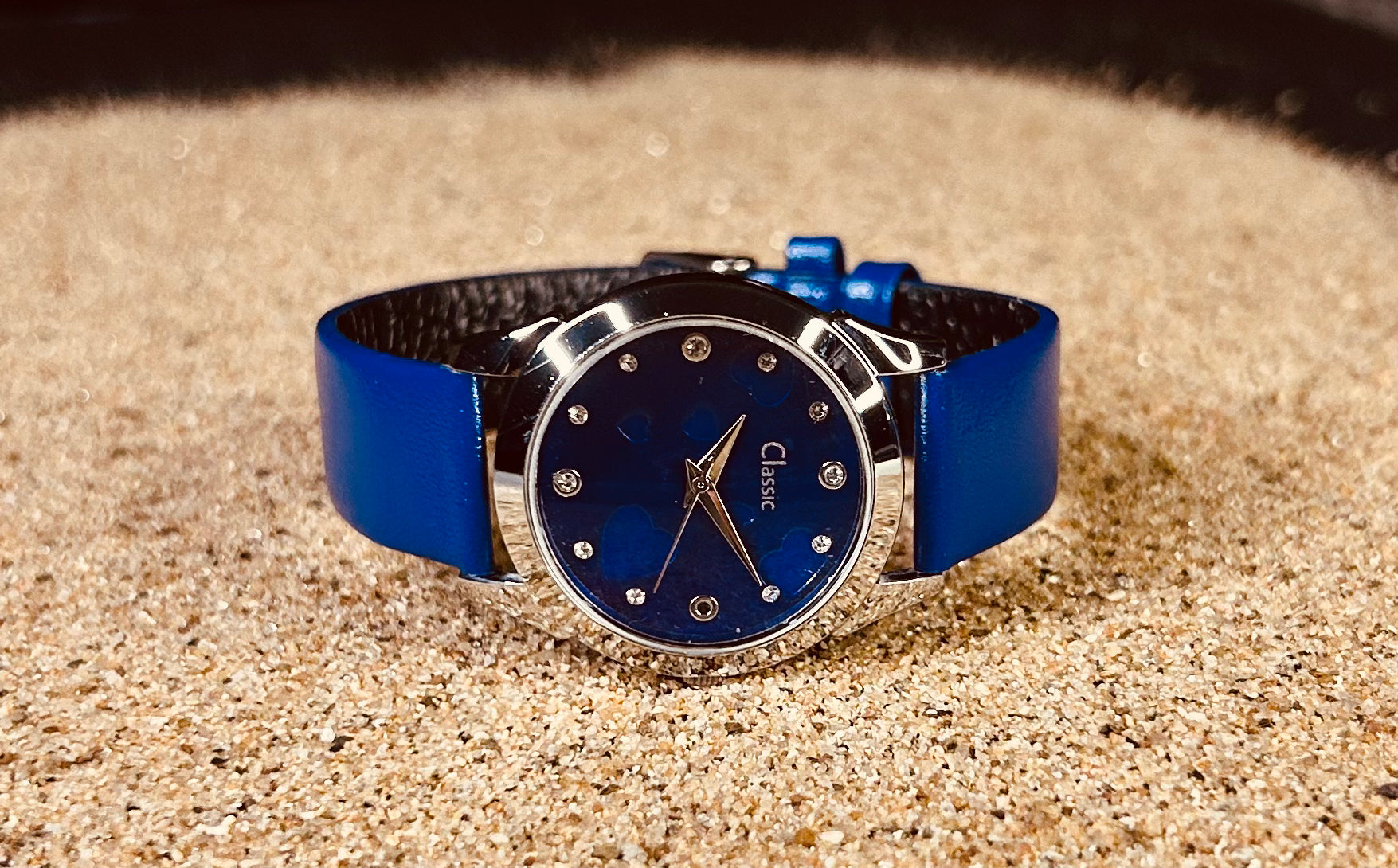 Classic Workwear Analog Studded Multicolour Textured Dial With Strap Watch for Women